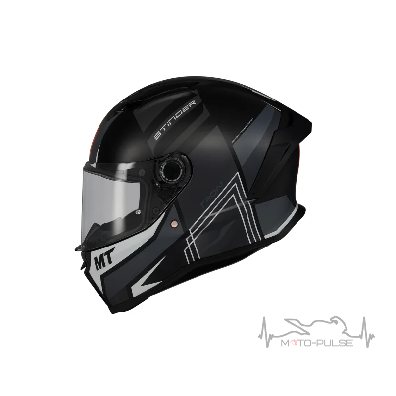 Мотошлем MT Stinger 2 Tron B12 черный/серый (L)