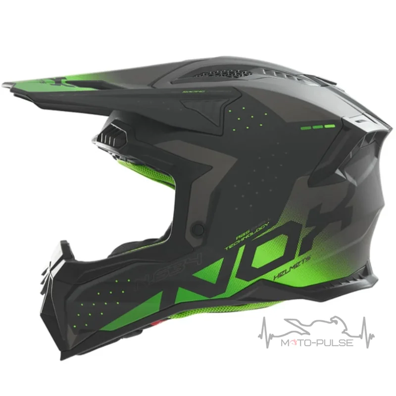 Мотошлем NOX N633 Fusion Black/Green L