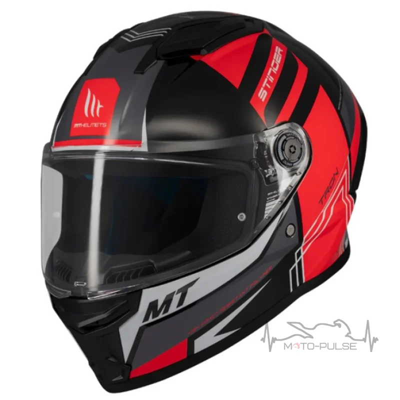Мотошлем MT Stinger 2 Tron B15 черный/красный (L)
