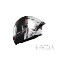 Мотошлем MT Braker SV Charm A1 матовий чорний/білий (L)