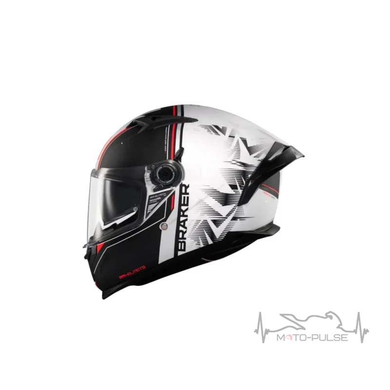 Мотошлем MT Braker SV Charm A1 матовый черный/белый (XL)