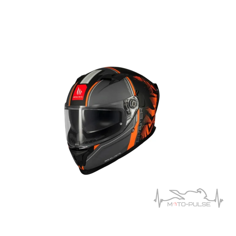 Мотошлем MT Braker SV Charm B4 матовый черный/оранжевый (L)