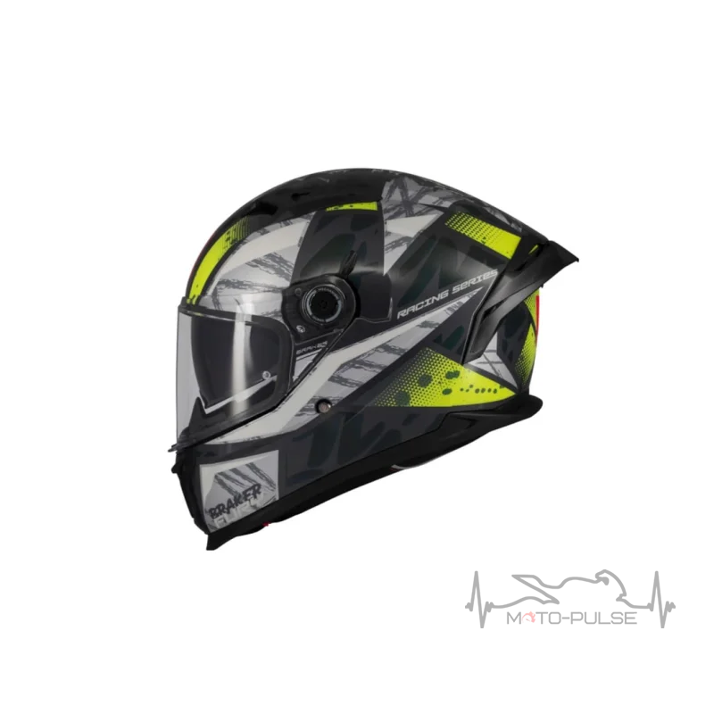 Мотошлем MT Braker SV Fury C6 черный/белый/желтый (L)