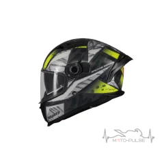 Мотошлем MT Braker SV Fury C6 черный/белый/желтый (L)