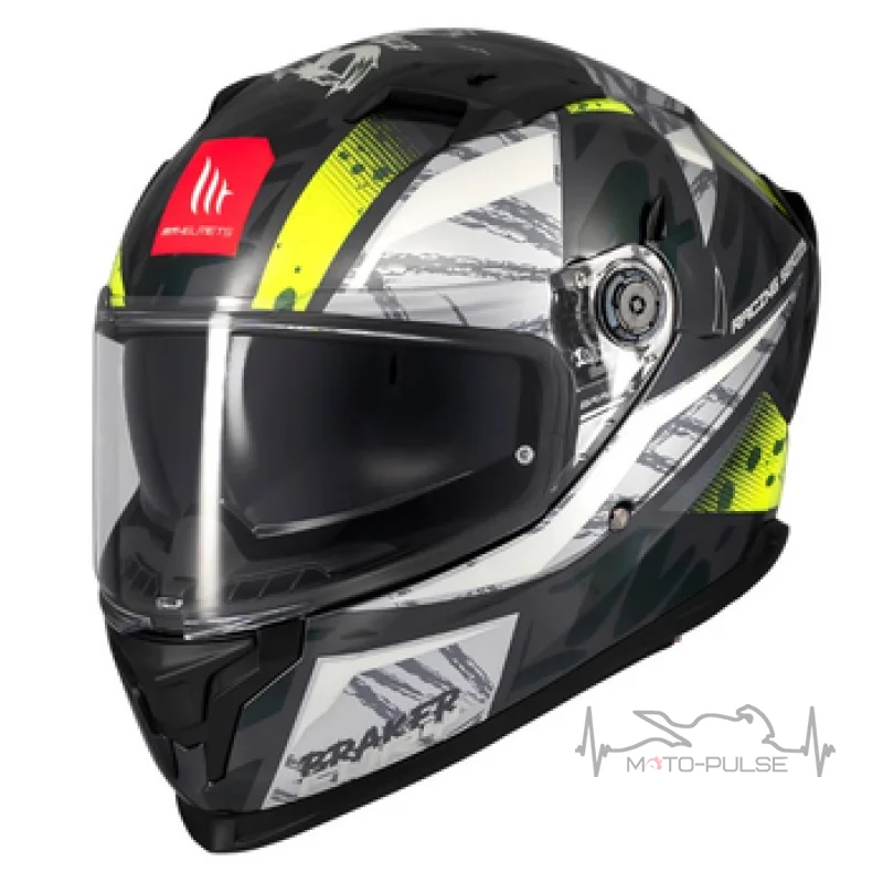 Мотошлем MT Braker SV Fury C6 черный/белый/желтый (M)