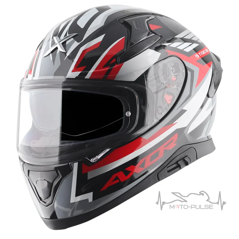 Мотошлем AXOR Graphics Streak (Черно-красный) XL
