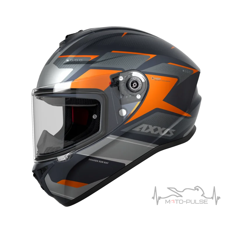 Мотошлем Axxis Draken S "Sunray" C4 Grey-Orange L