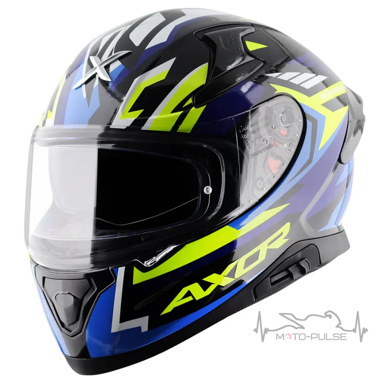 Мотошлем AXOR Graphics Streak (Черно-синий) M
