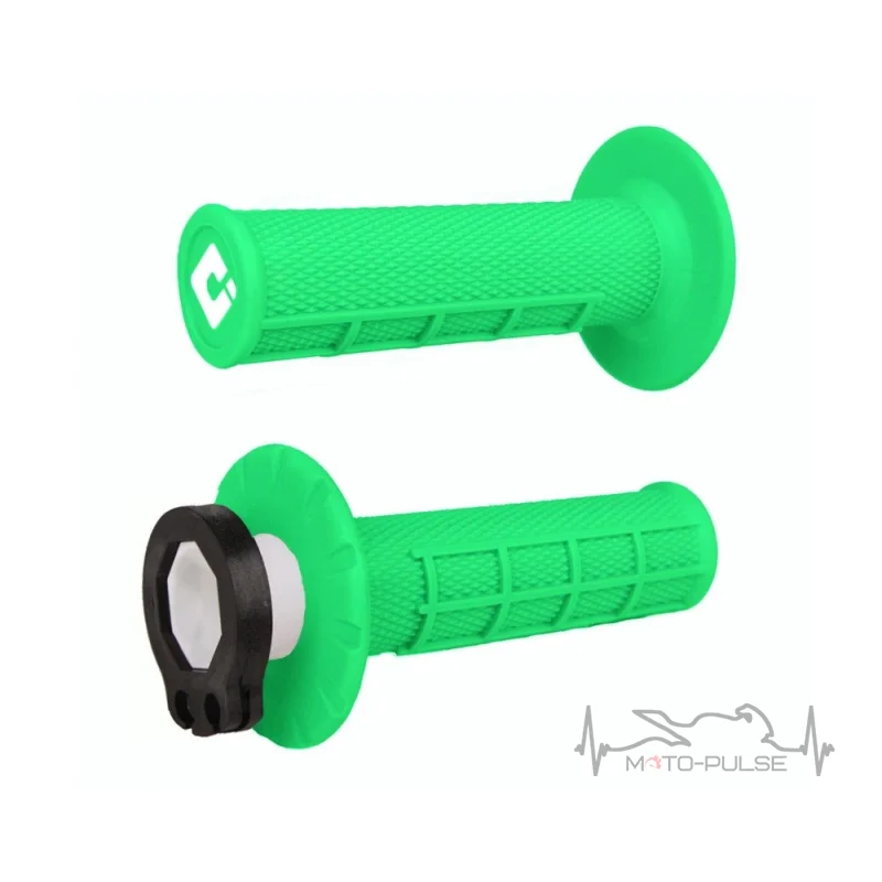 Мото грипсы ODI HALF-WAFFLE MX V2 Lock-On Flo-Green