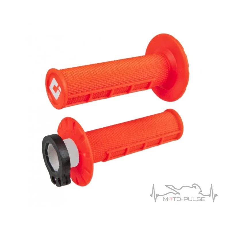 Мото грипсы ODI HALF-WAFFLE MX V2 Lock-On Flo-Orange