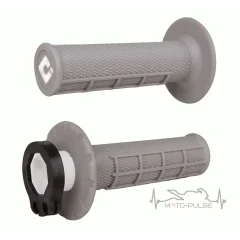 Мото грипсы ODI HALF-WAFFLE MX V2 Lock-On Soft Grey