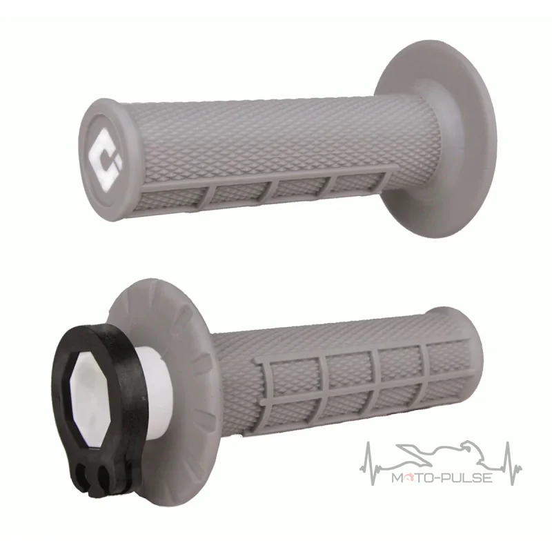 Мото грипсы ODI HALF-WAFFLE MX V2 Lock-On Soft Grey