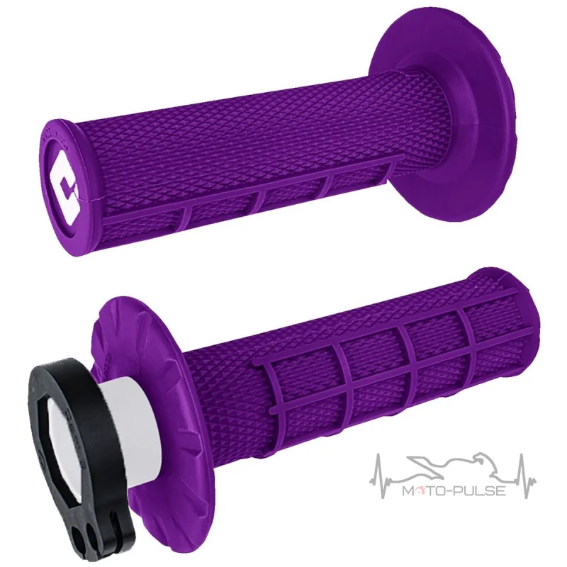Мото грипсы ODI HALF-WAFFLE MX V2 Lock-On Purple