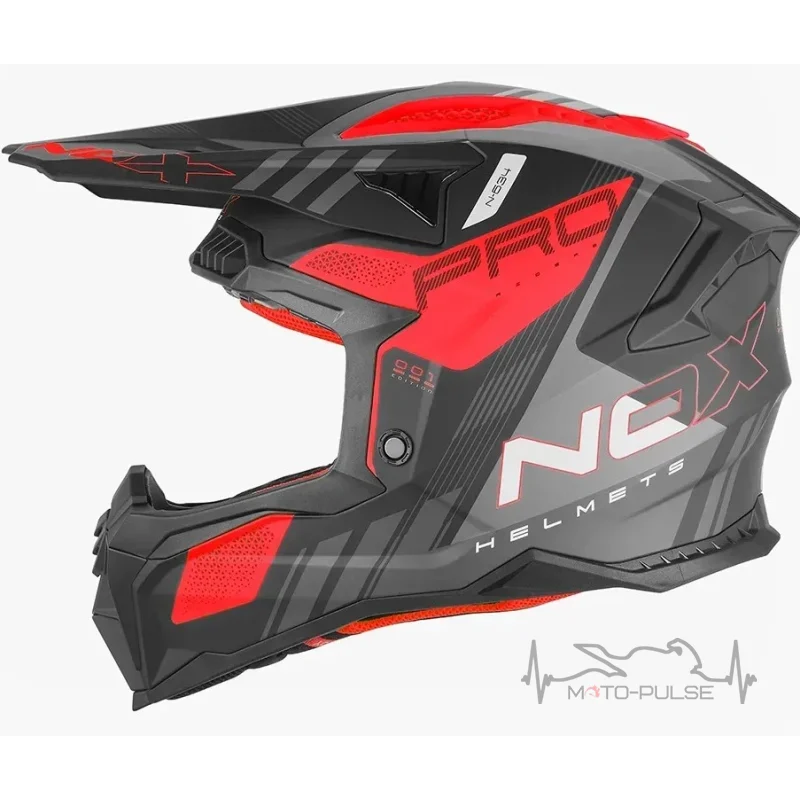 Мотошлем NOX N634 Storm матовый красный/черный (L)